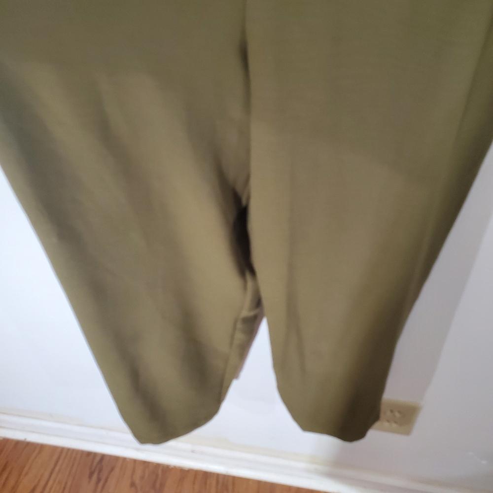 GUESS Olive Green Button-Front Wide-Leg Jumpsuit Size XL - Picture 6 of 10